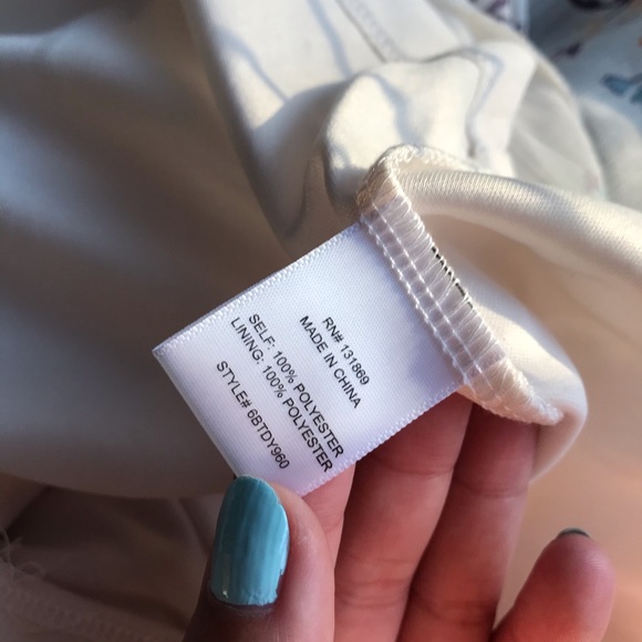 NWT ✨ NORDSTROM Floral Ivory Chiffon Midi Dress - Picture 7 of 8